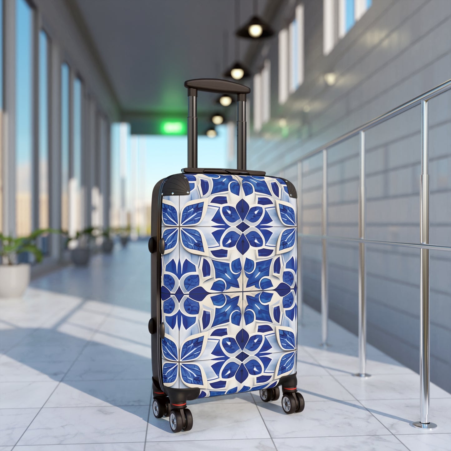 Blue Floral Mosaic Luggage
