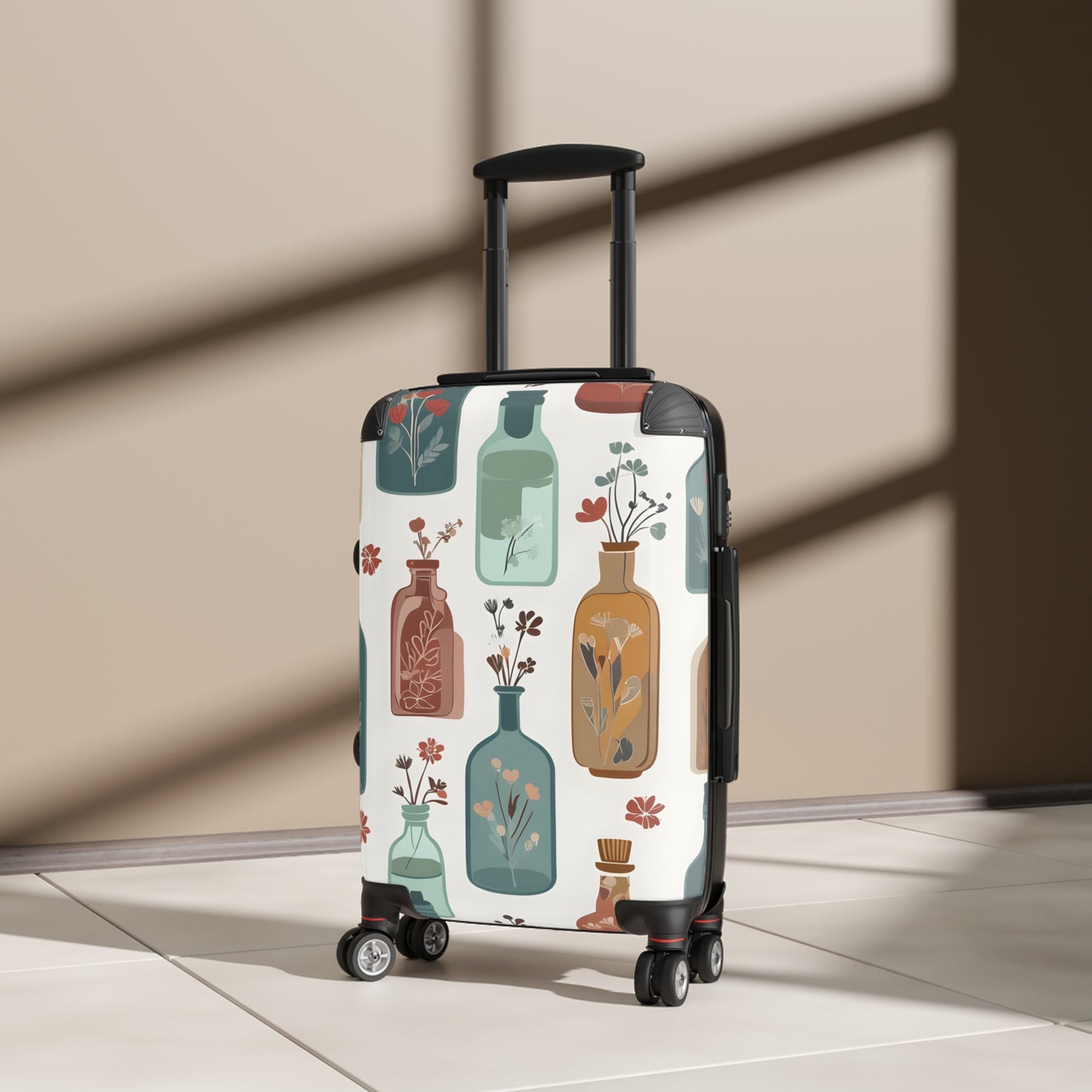 Vintage Apothecary Flower Luggage