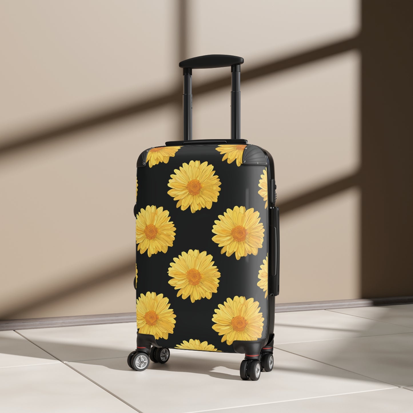 Delaney Daisy Print Luggage in Yellow