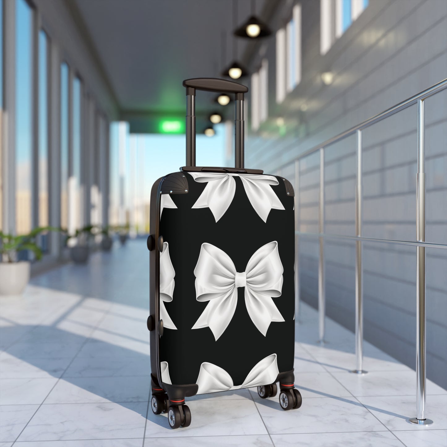Alivia Black and White Bow Luggage