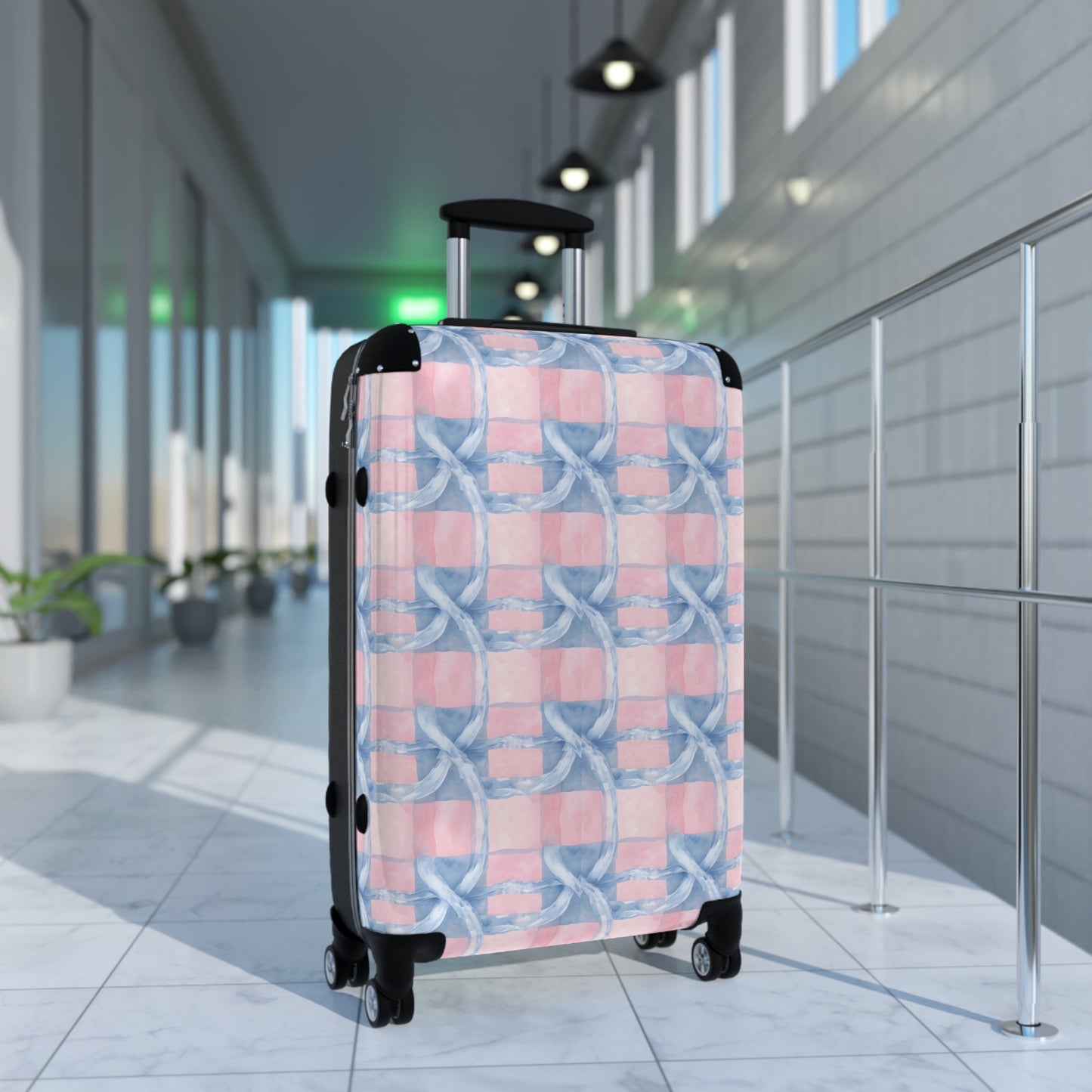 Alivia Ribbon Luggage in Pink and Blue