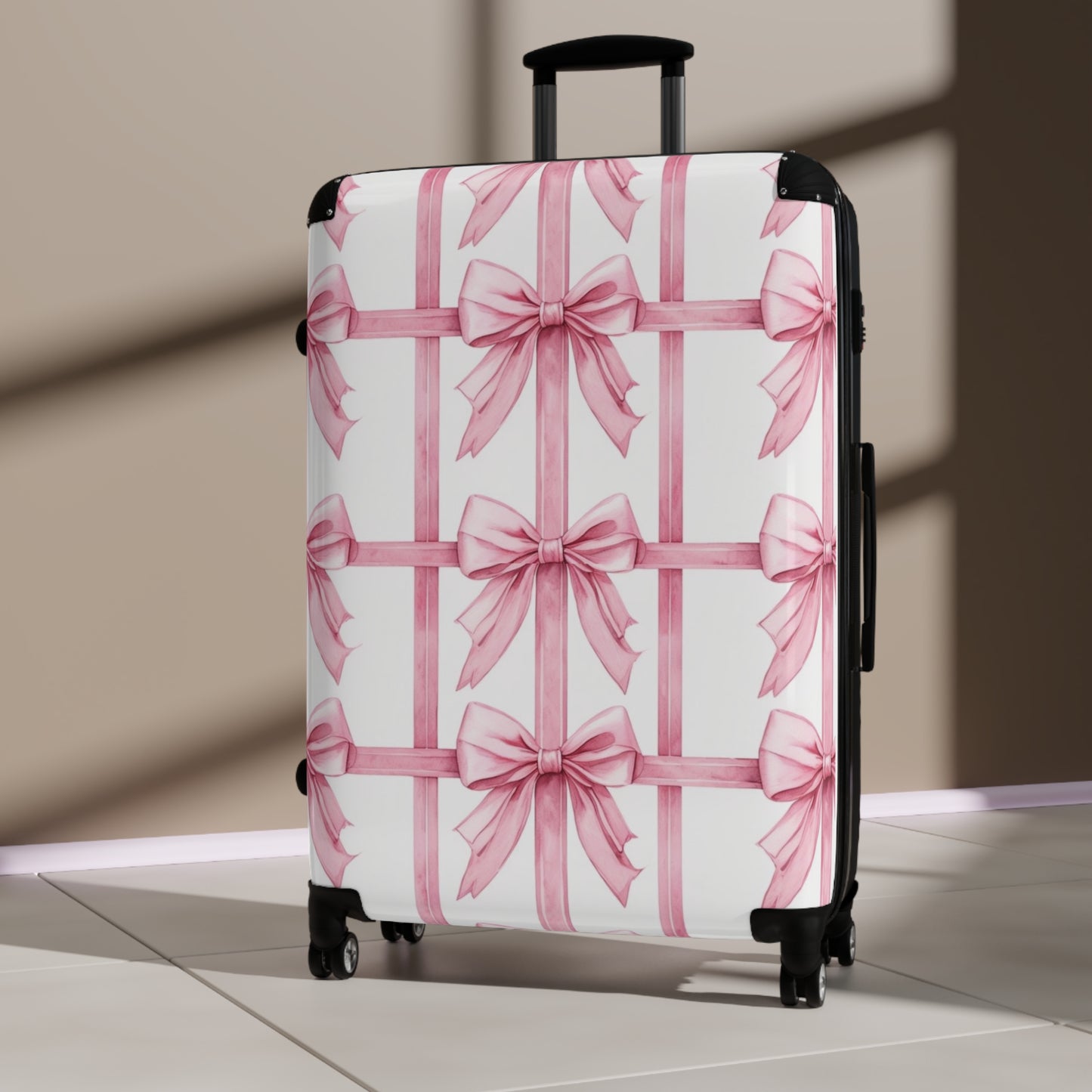 Alivia Bow Luggage in Pink