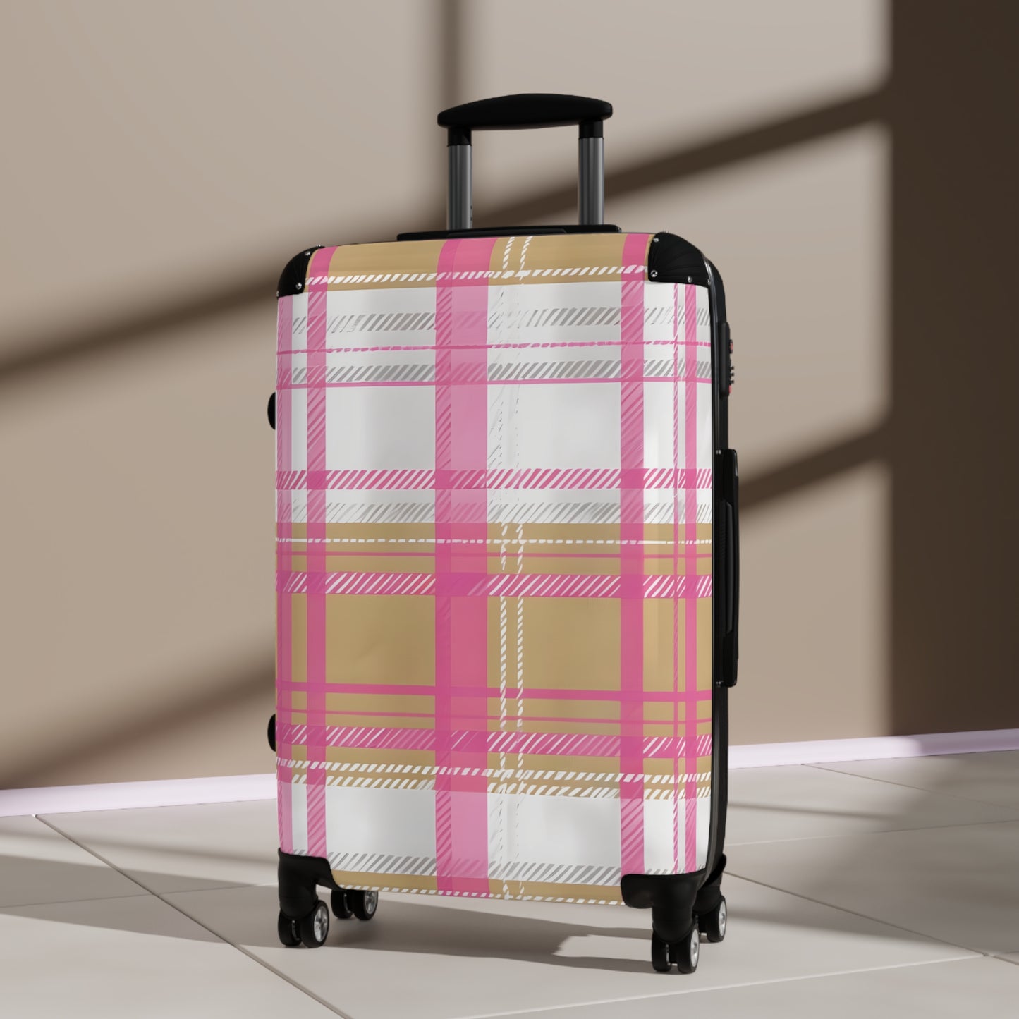 Alivia Ribbon Luggage in Pink/Gold