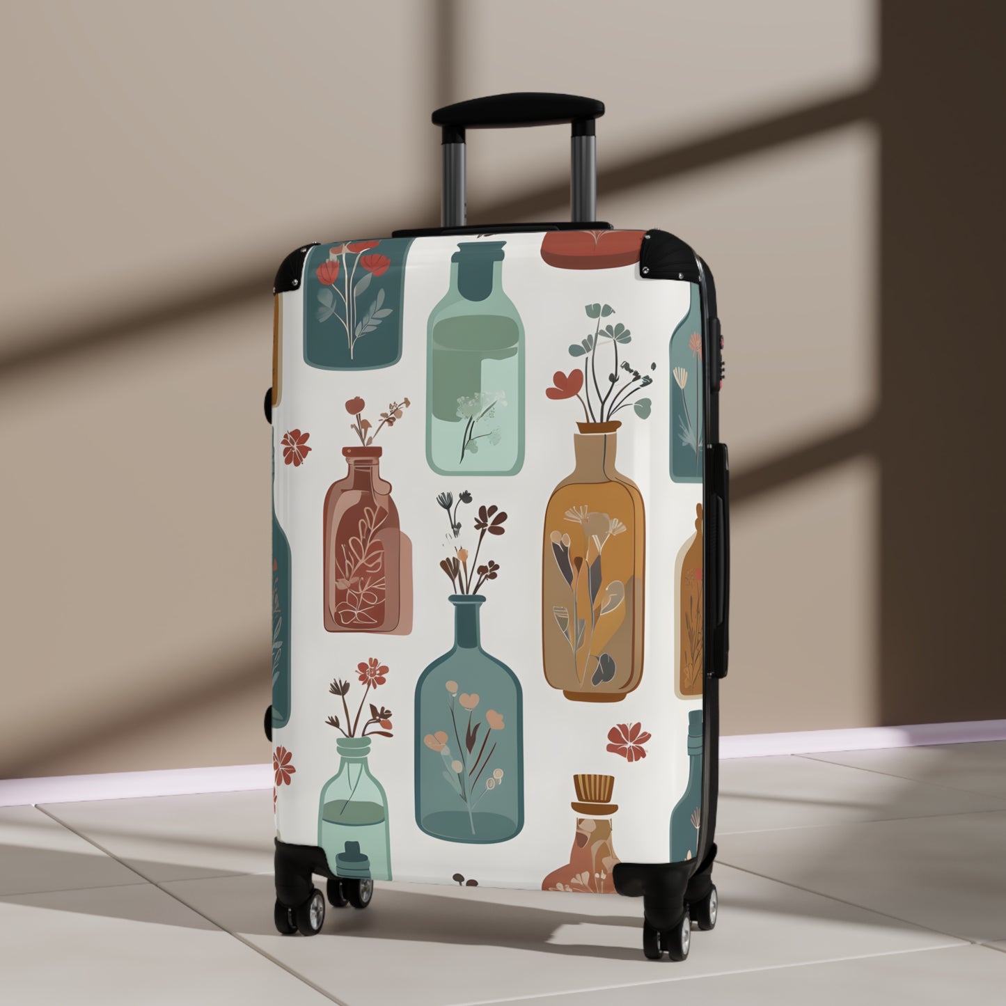 Vintage Apothecary Flower Luggage