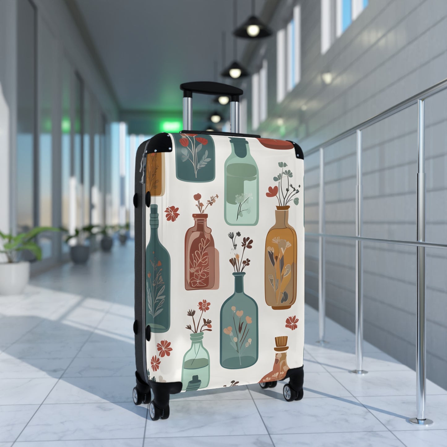 Vintage Apothecary Flower Luggage