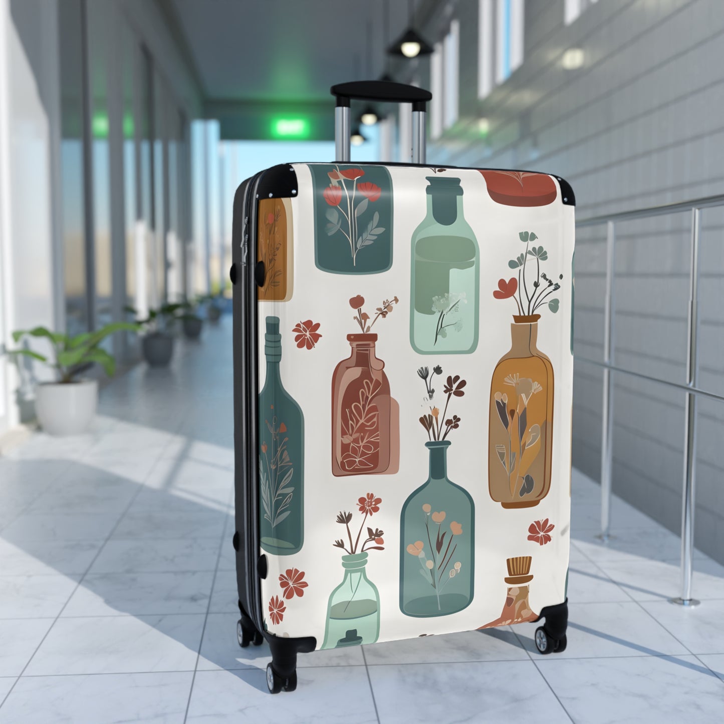 Vintage Apothecary Flower Luggage