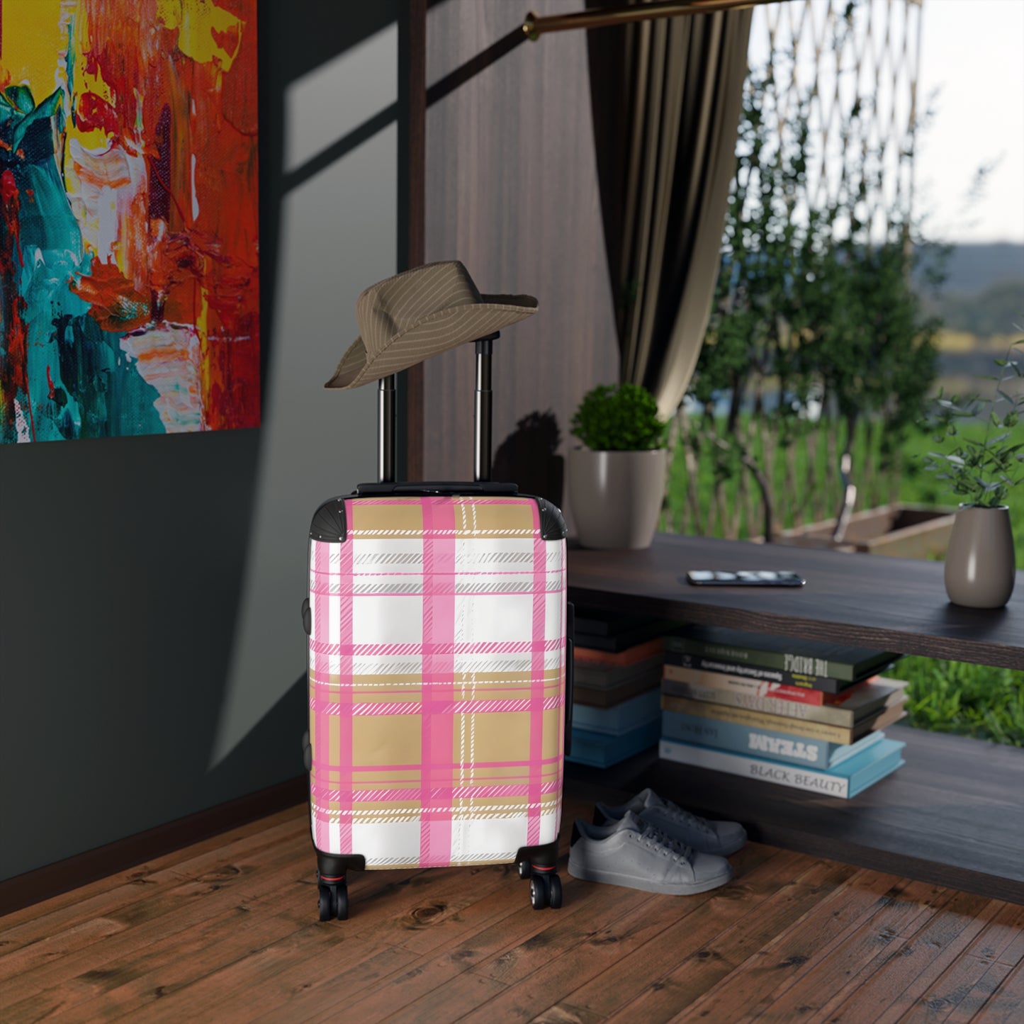Alivia Ribbon Luggage in Pink/Gold