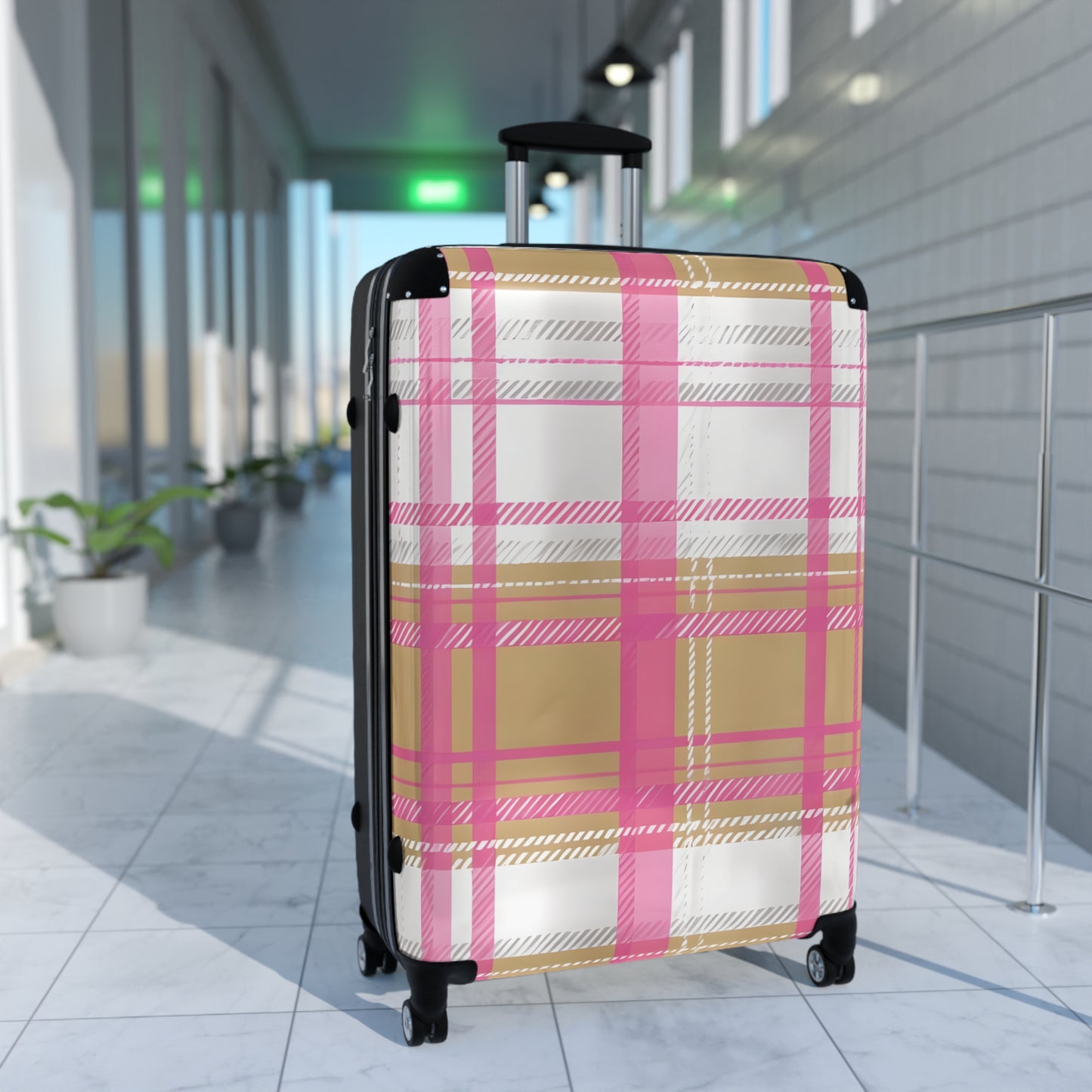Alivia Ribbon Luggage in Pink/Gold