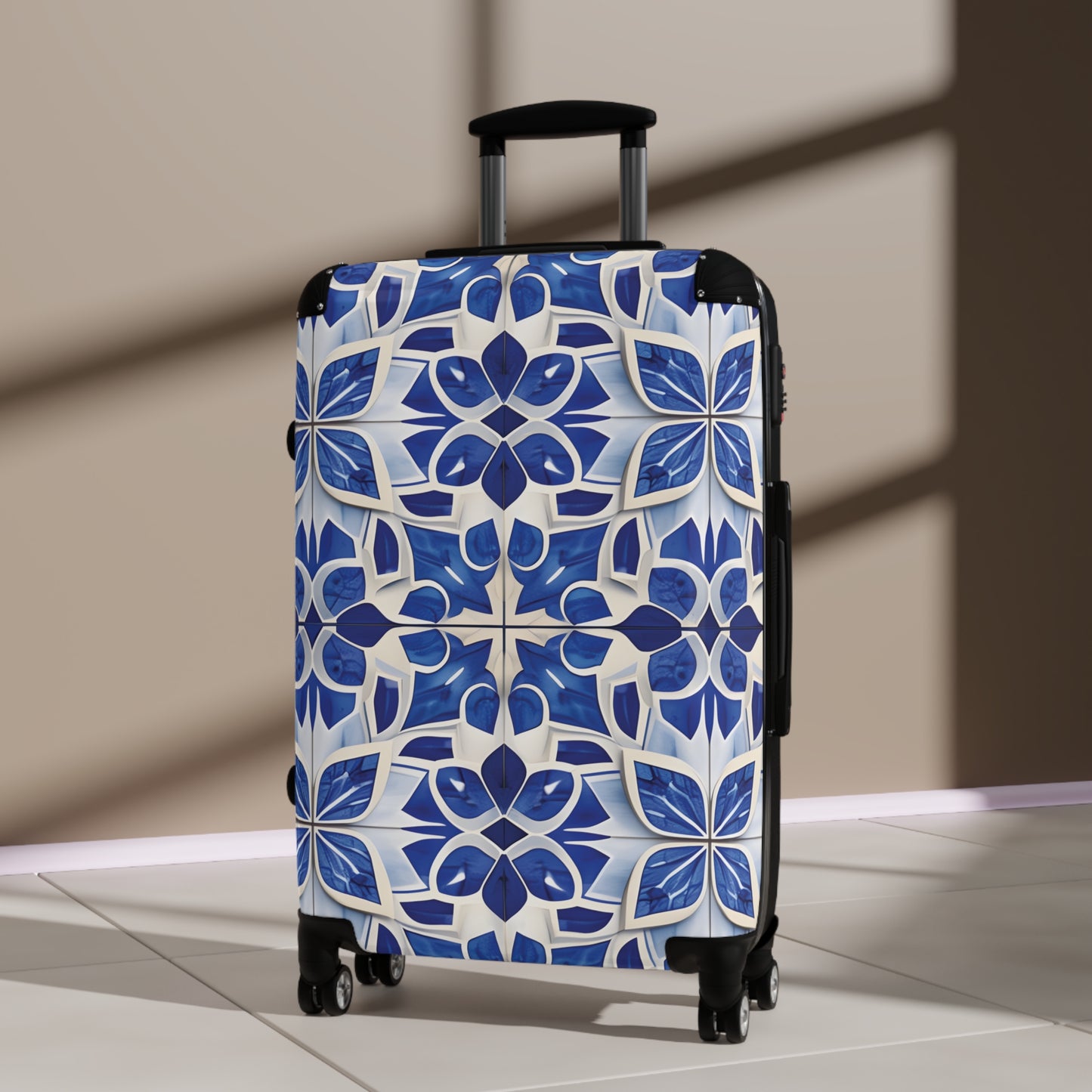 Blue Floral Mosaic Luggage