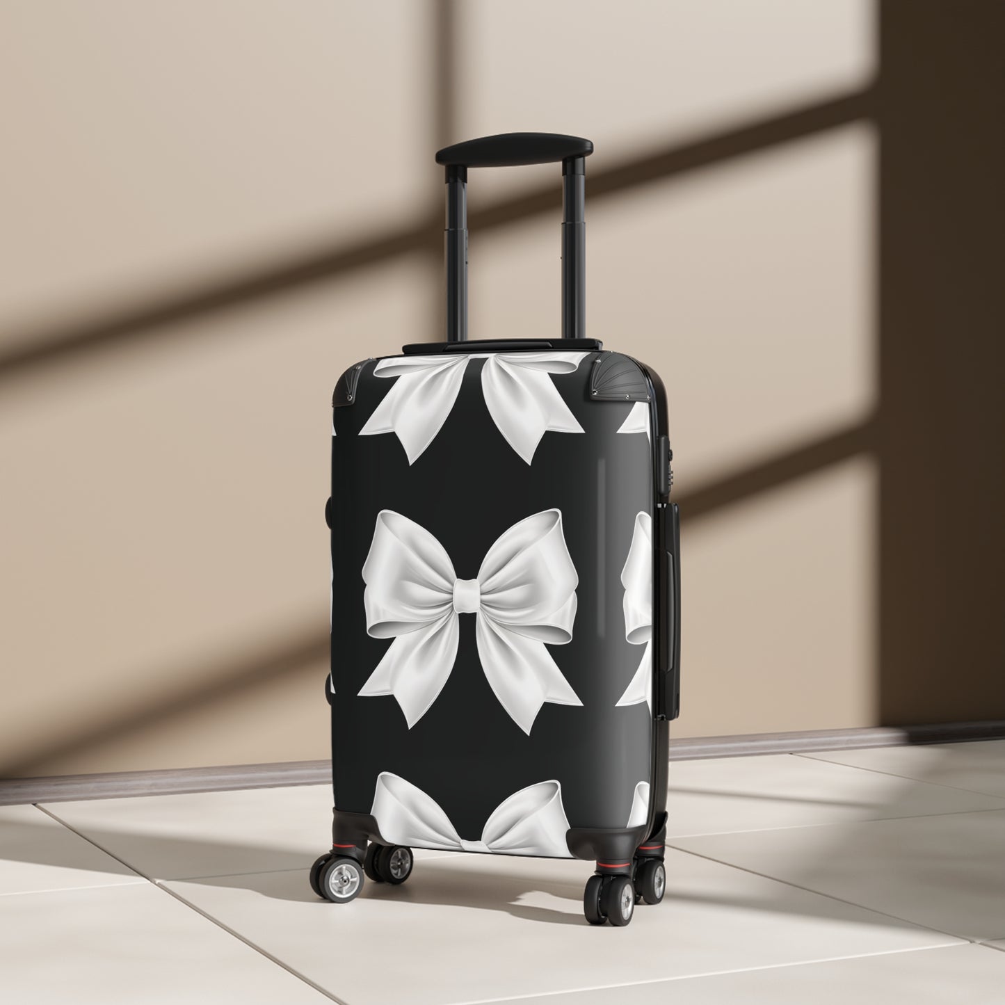Alivia Black and White Bow Luggage
