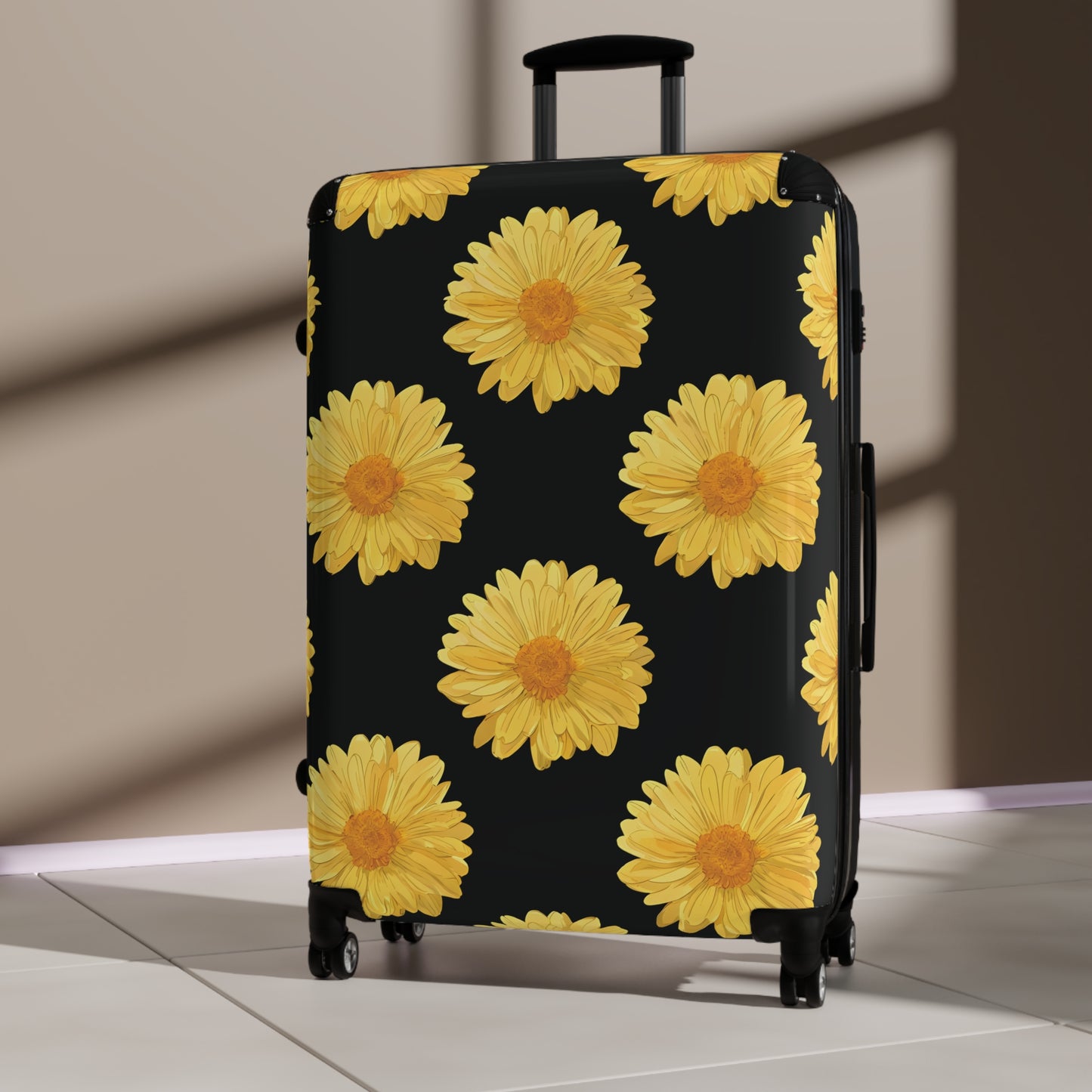 Delaney Daisy Print Luggage in Yellow