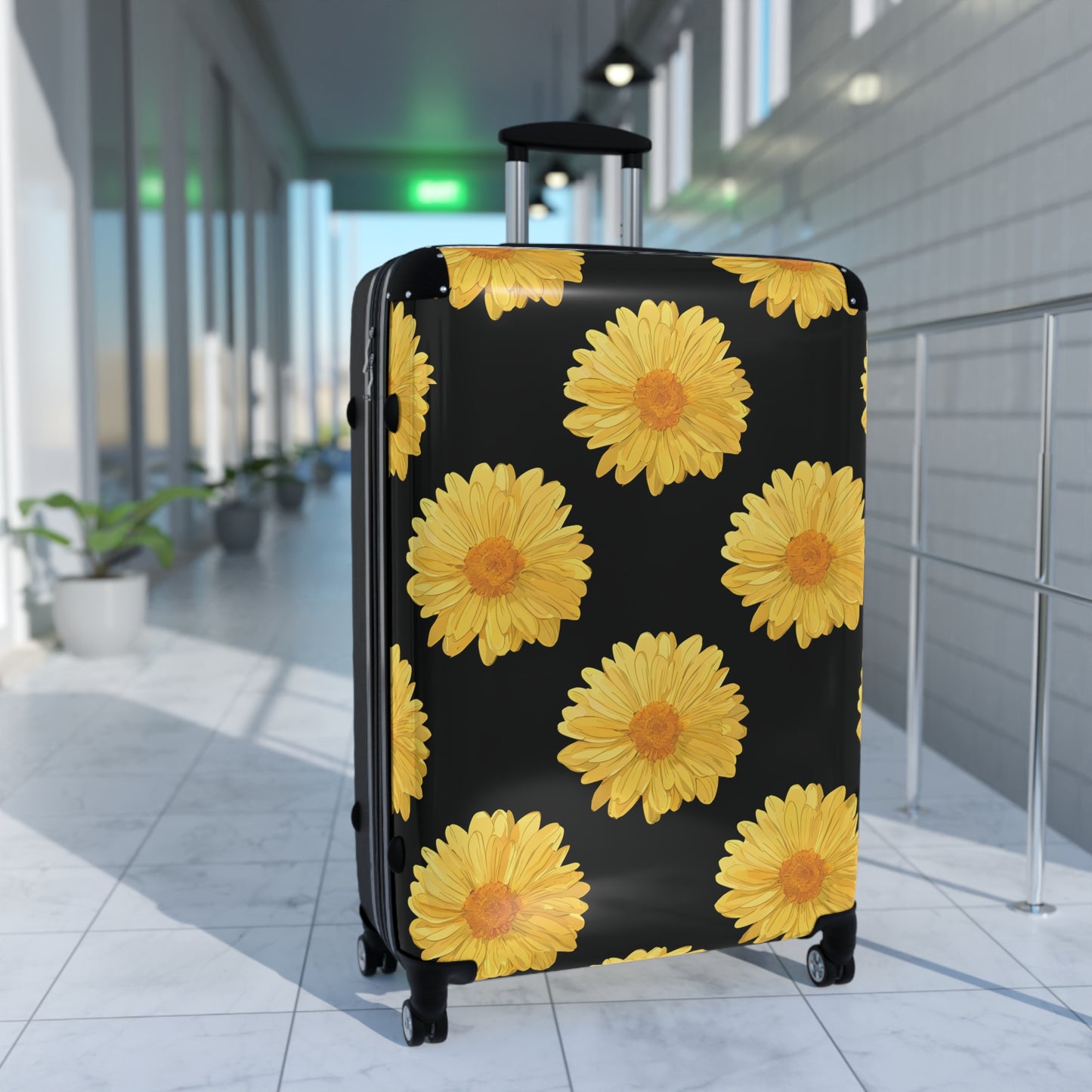 Delaney Daisy Print Luggage in Yellow