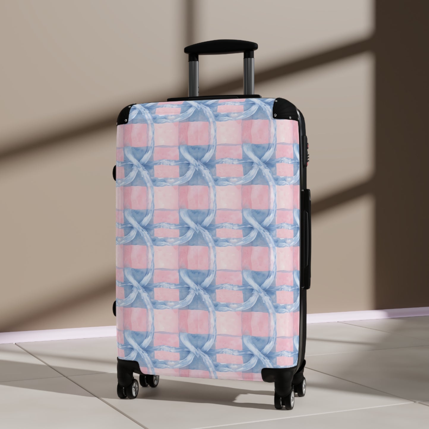 Alivia Ribbon Luggage in Pink and Blue