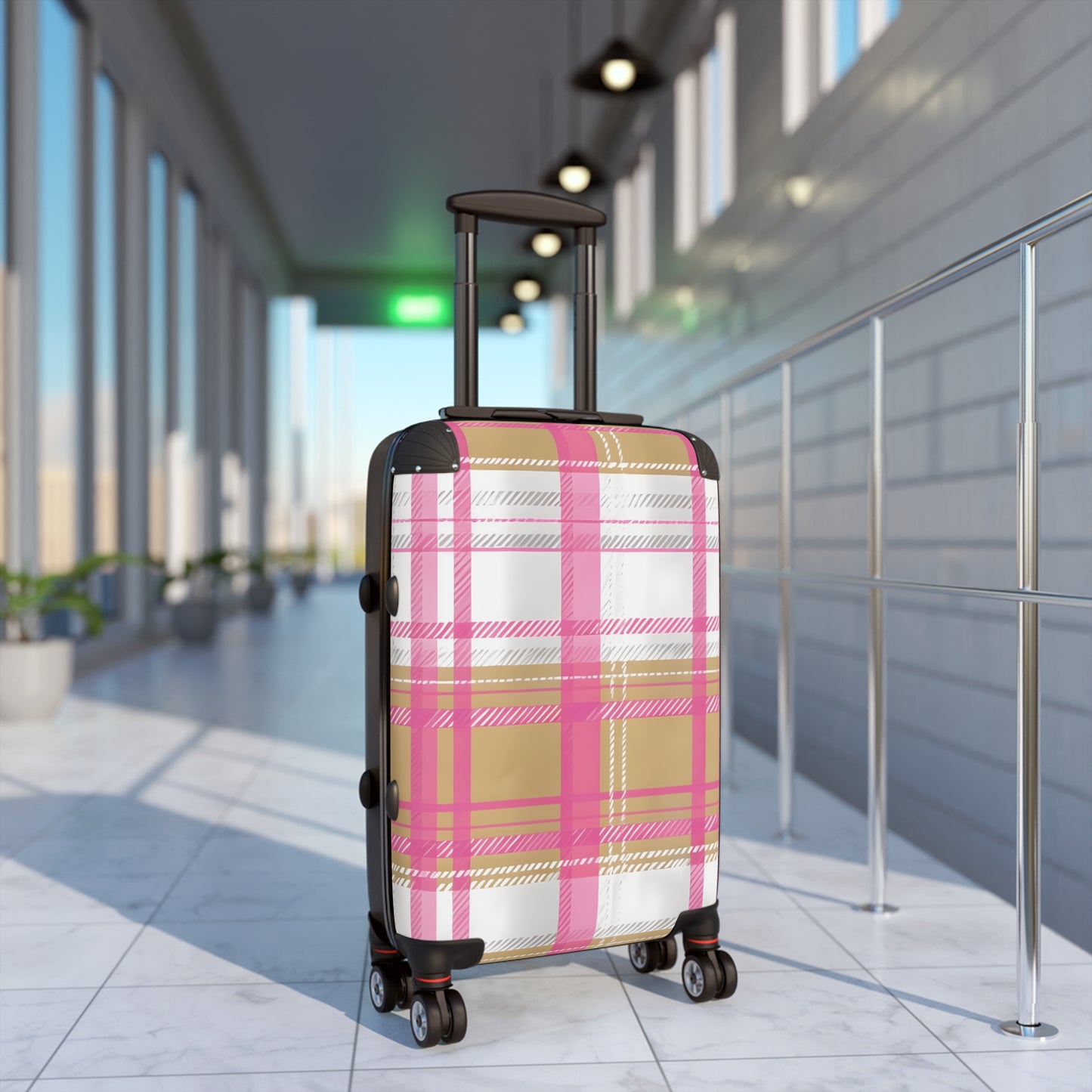 Alivia Ribbon Luggage in Pink/Gold