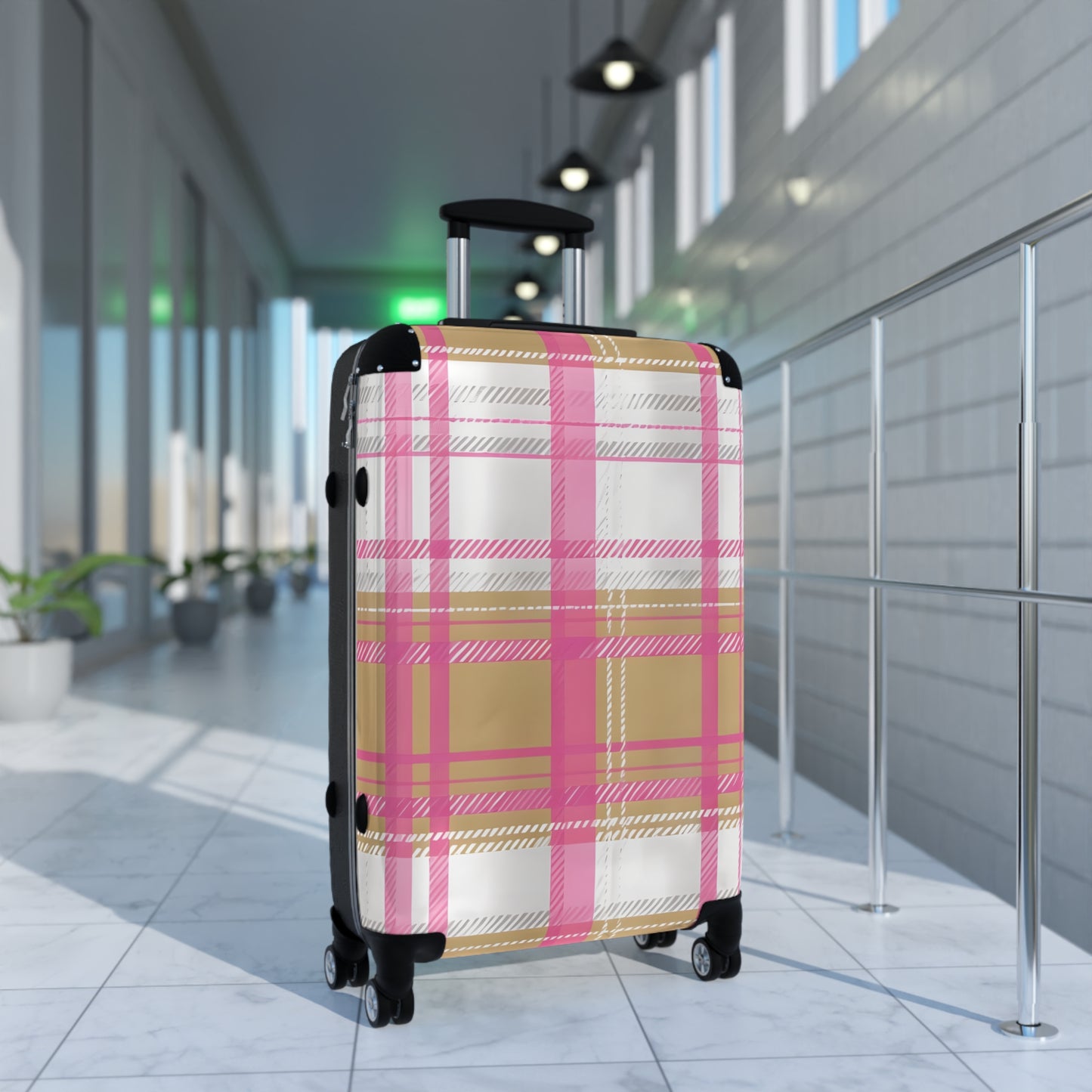Alivia Ribbon Luggage in Pink/Gold