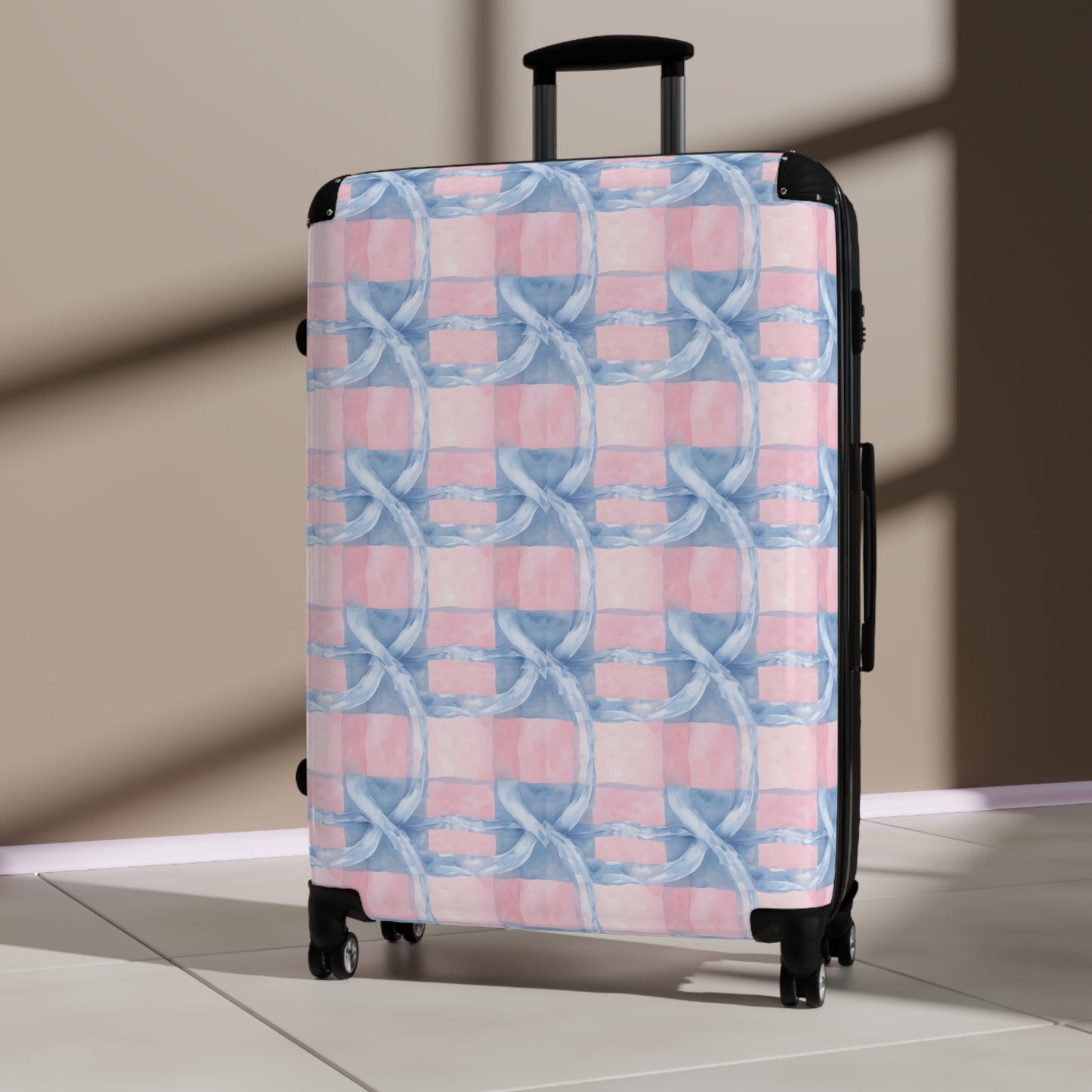 Alivia Ribbon Luggage in Pink and Blue