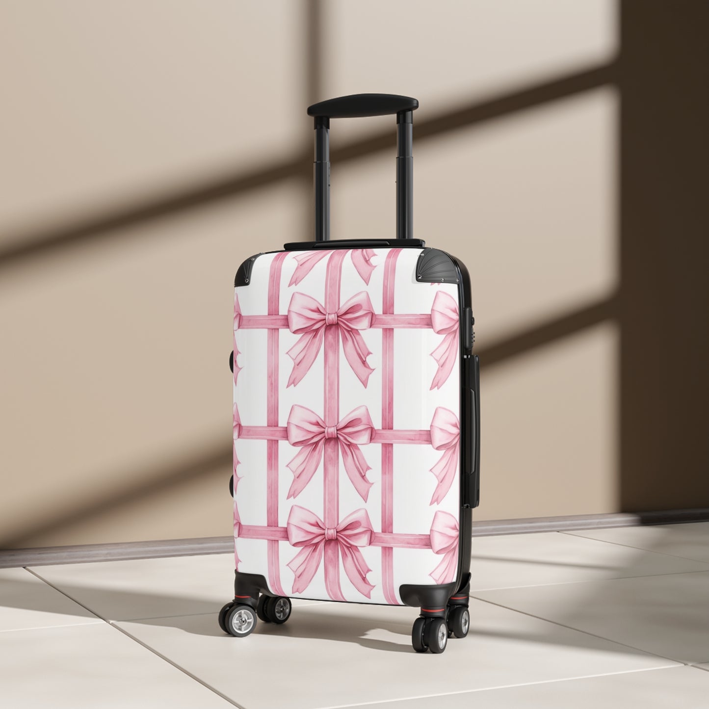 Alivia Bow Luggage in Pink