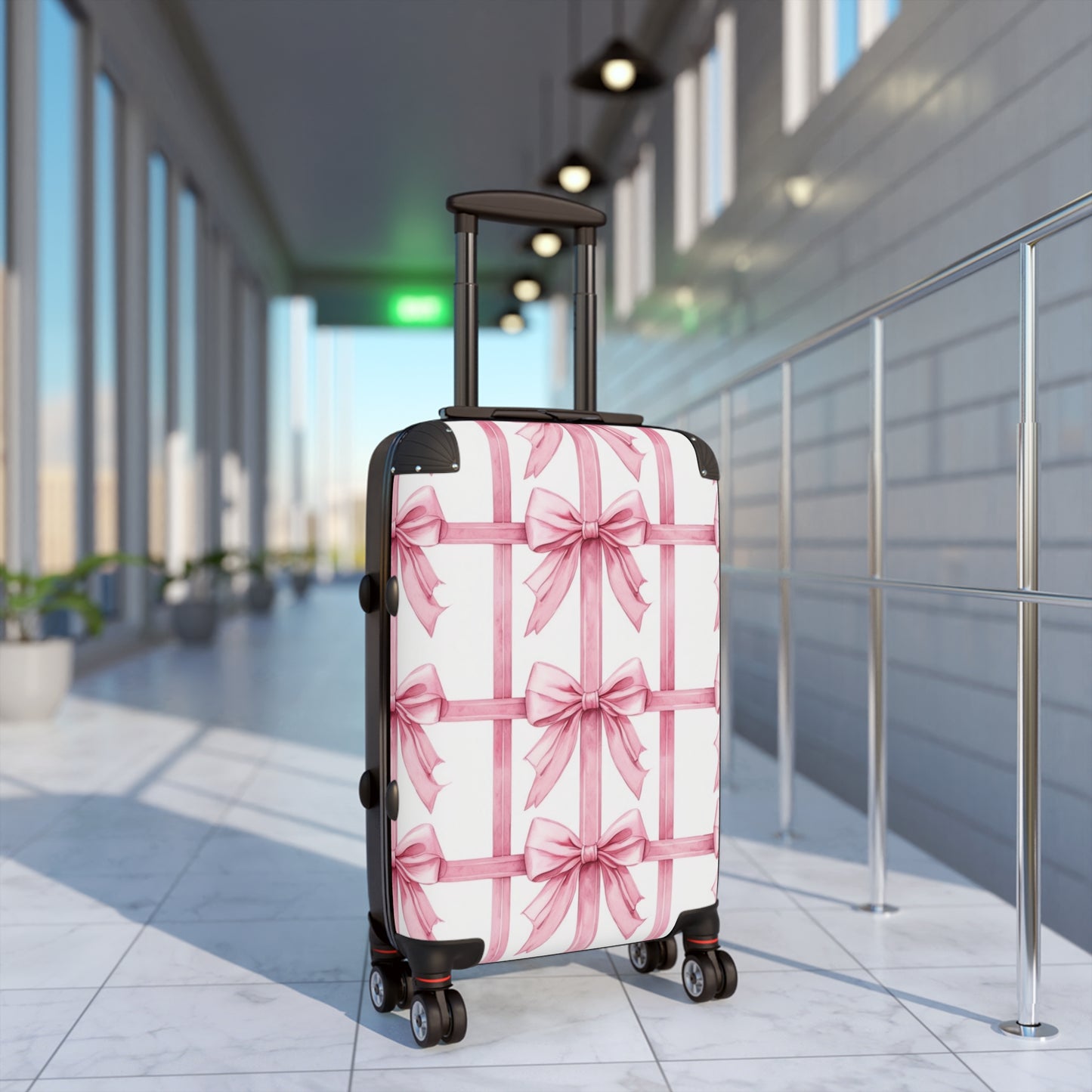 Alivia Bow Luggage in Pink