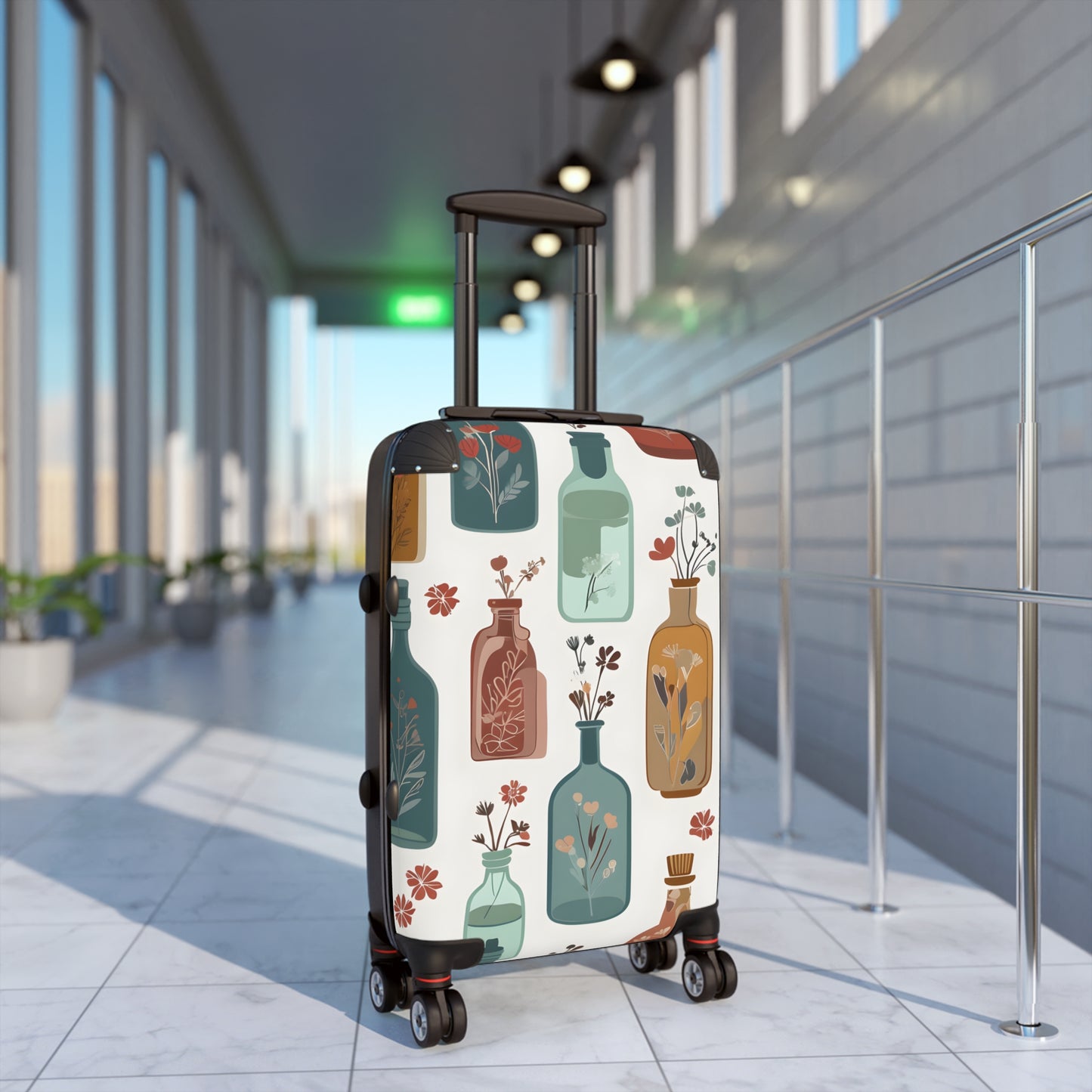 Vintage Apothecary Flower Luggage