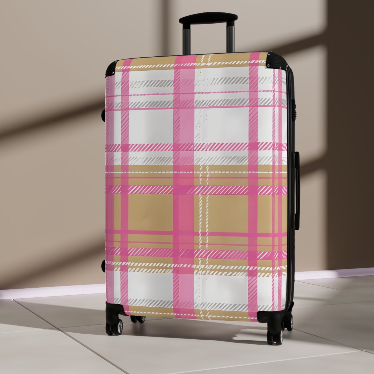Alivia Ribbon Luggage in Pink/Gold