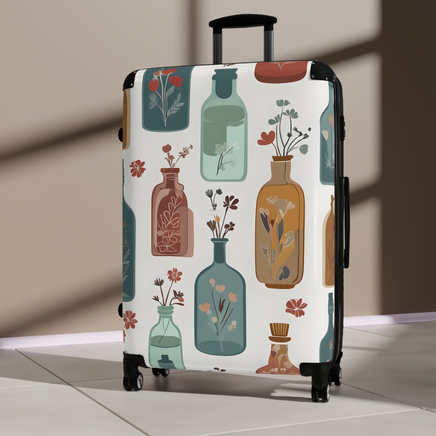 Vintage Apothecary Flower Luggage