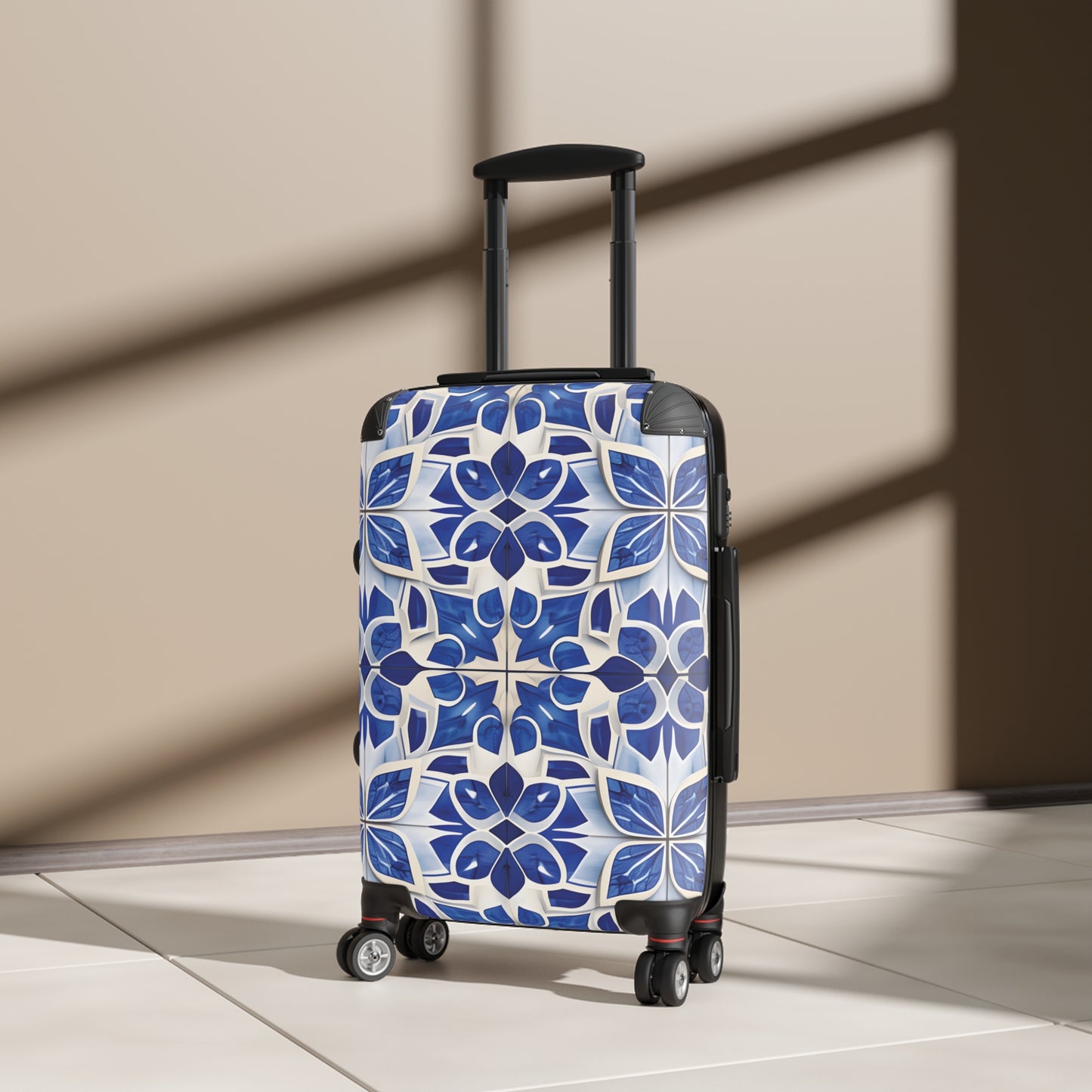 Blue Floral Mosaic Luggage
