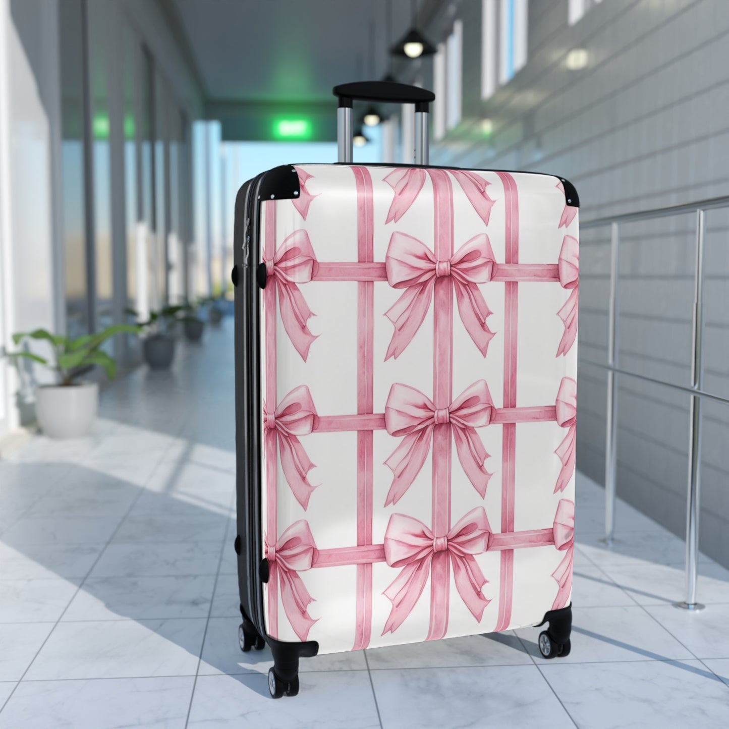 Alivia Bow Luggage in Pink