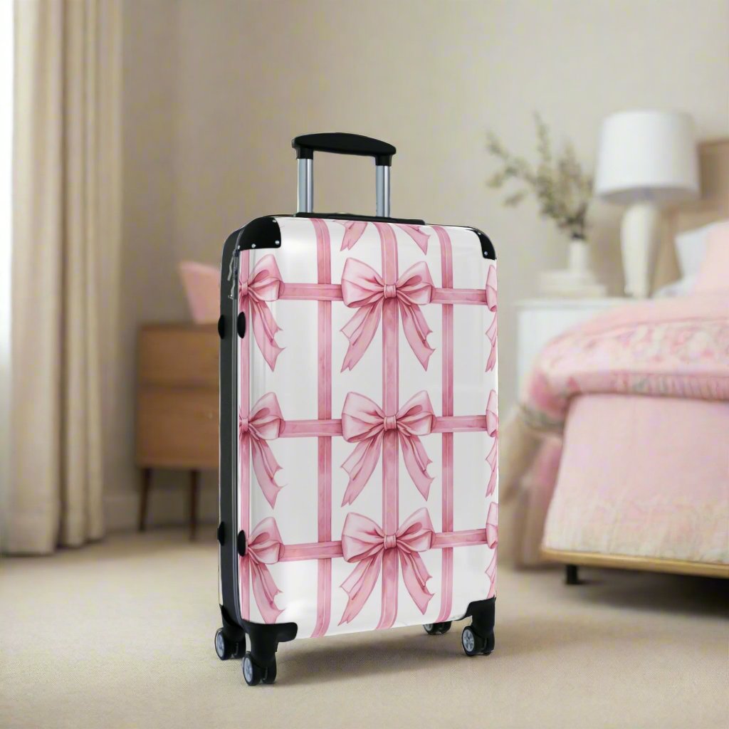 Alivia Bow Luggage in Pink