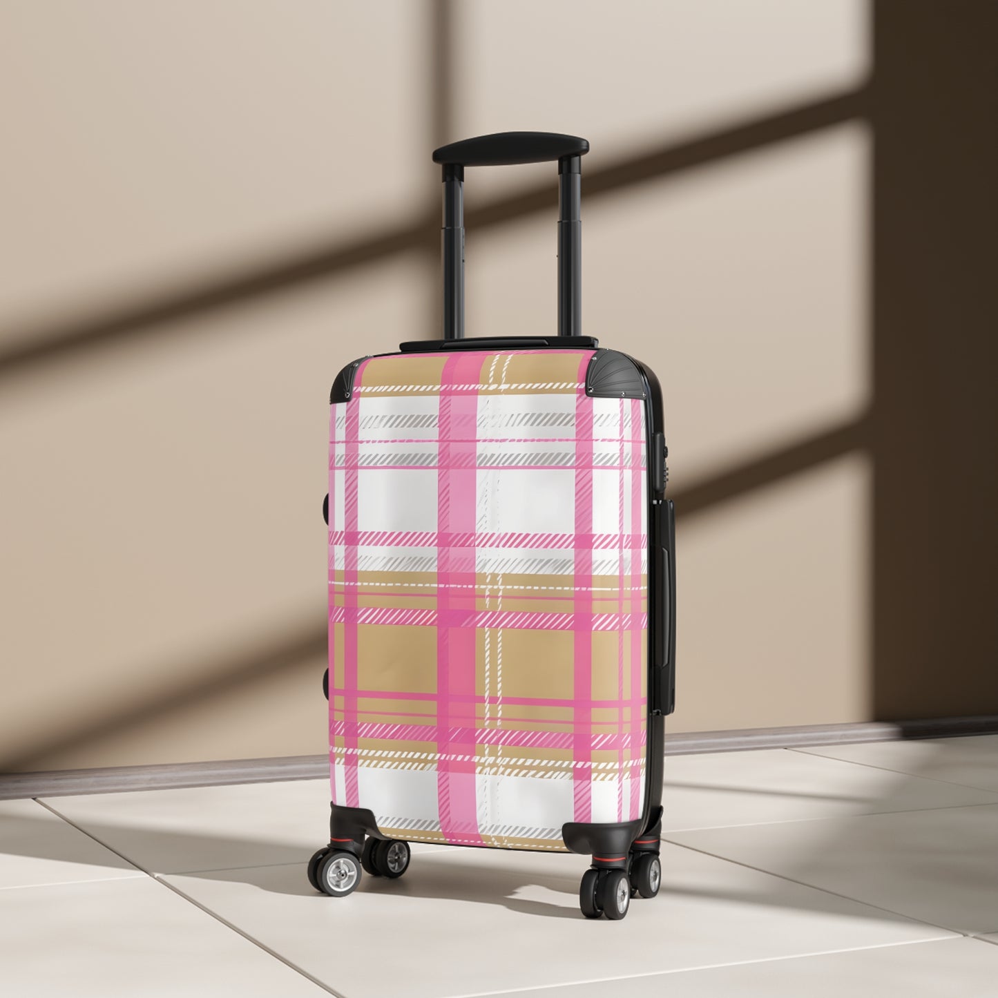 Alivia Ribbon Luggage in Pink/Gold