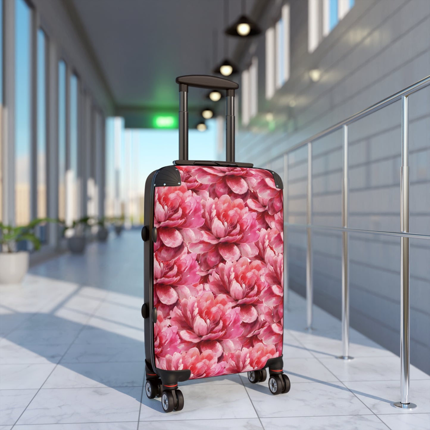 Delaney Elegant Pink Red Floral Luggage