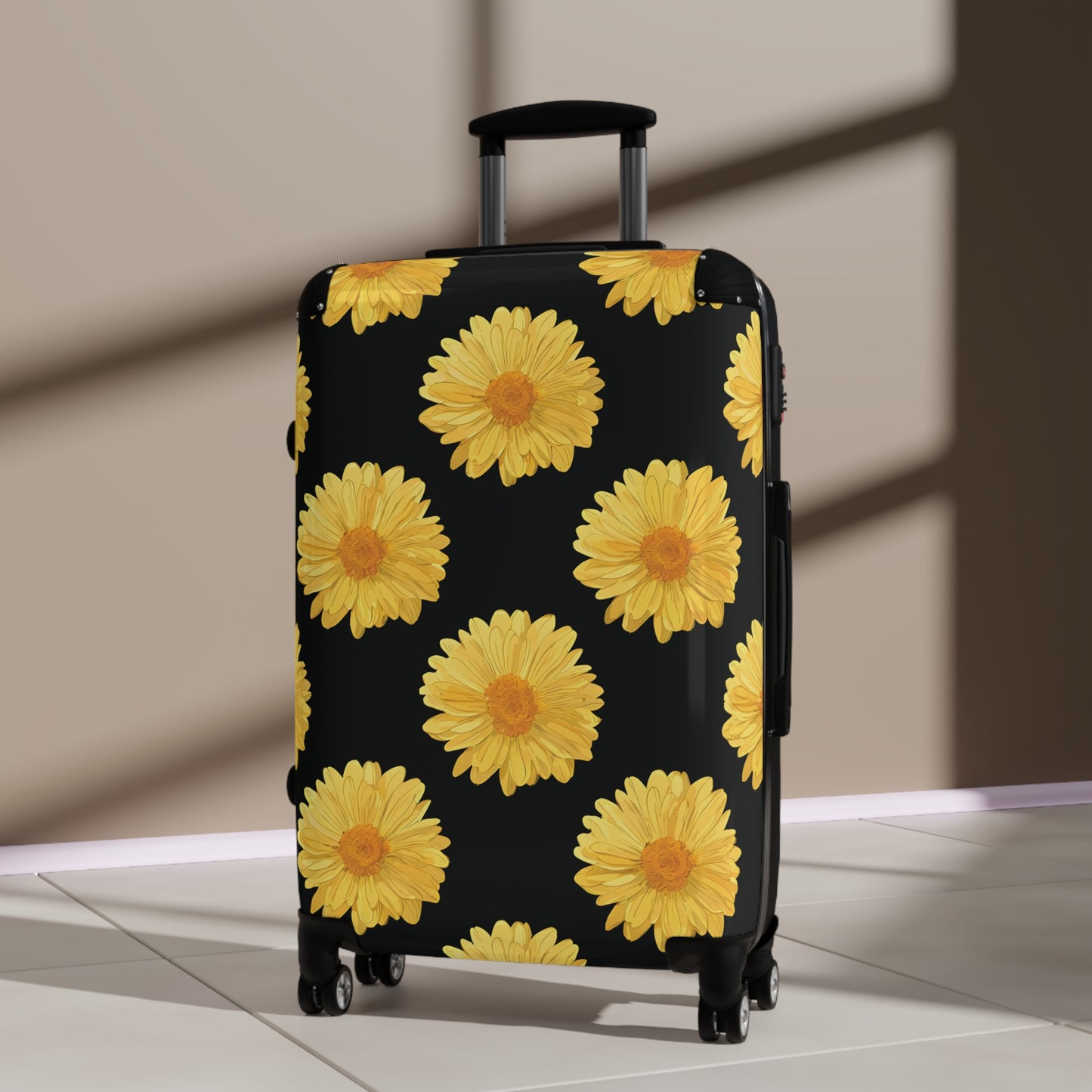Delaney Daisy Print Luggage in Yellow