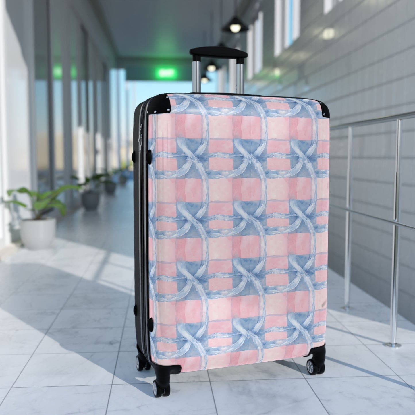 Alivia Ribbon Luggage in Pink and Blue