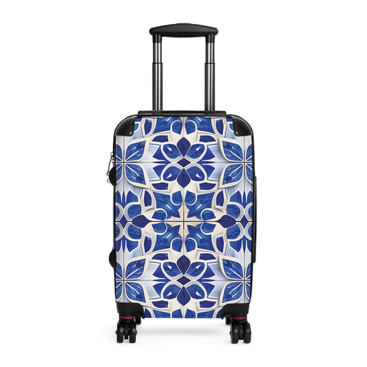 Blue Floral Mosaic Luggage